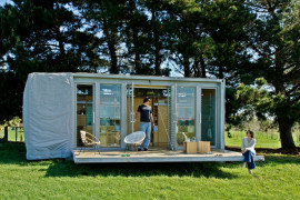 Compact and Sustainable Port-A-Bach Shipping Container Holiday Home