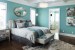 Gorgeous modern bedroom in beautiful aqua blue