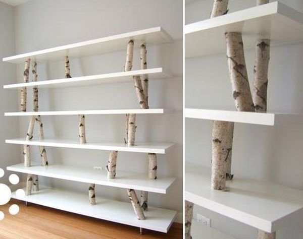 DIY Birch Branch Shelf