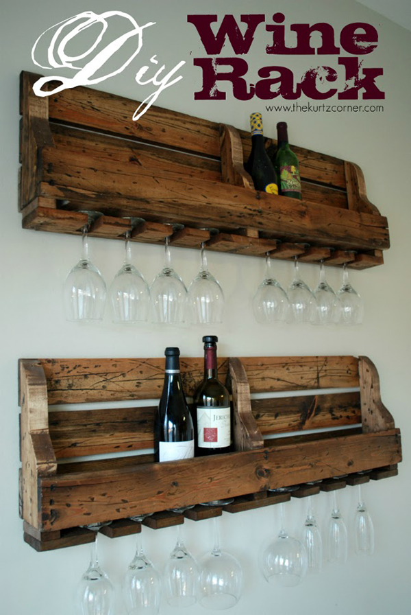 DIY Rustic Wine Rack