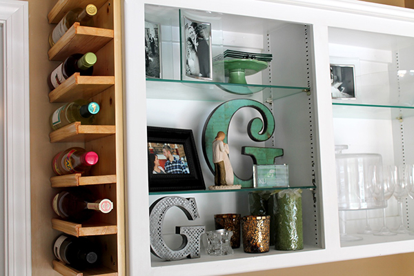 Diy side of cabinet wine rack