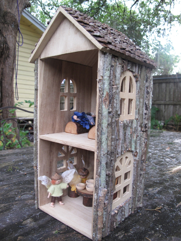 DIY Woodsy CD Tower Dollhouse