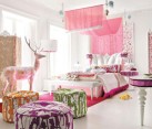 Exqusite pink teen girls' room in pink sports a multitude of plush textures
