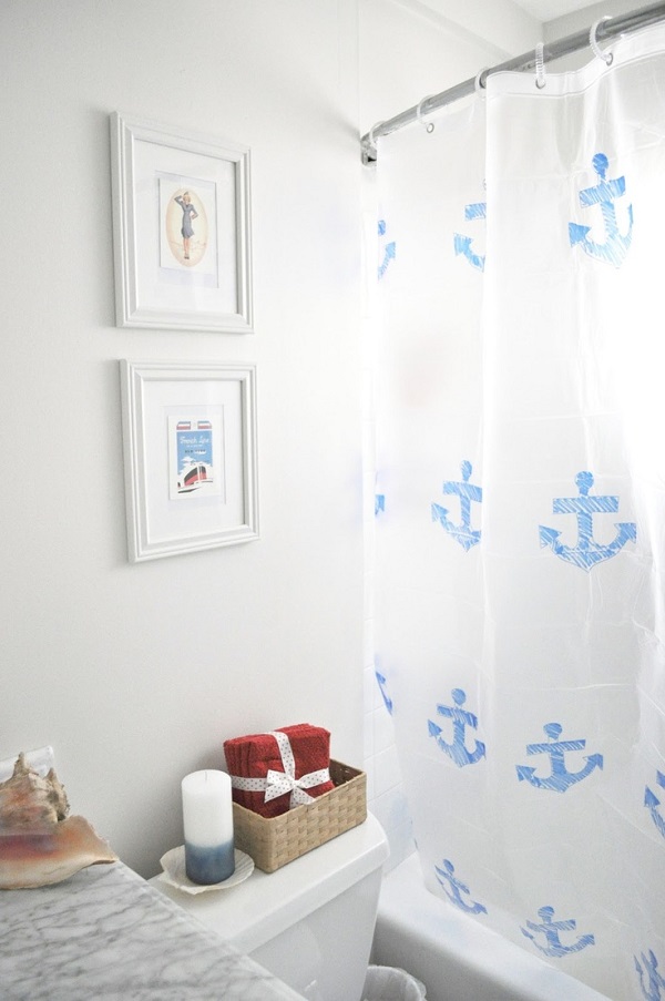 Gold Polka Dot Shower Curtain Nautical Lighthouse Sh