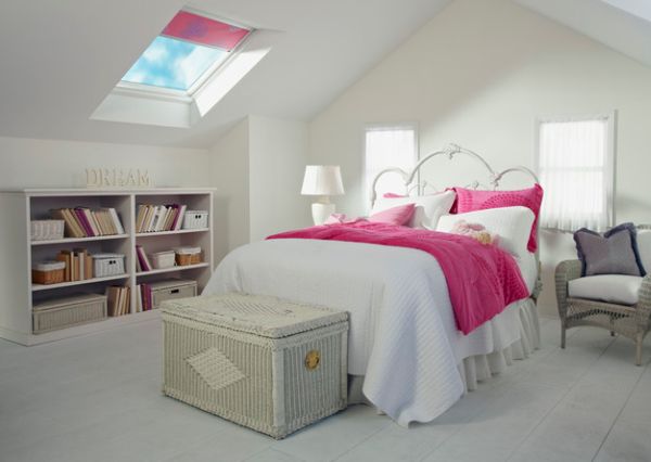 Pristine white backdrop with single accent tone can create bright and beautiful bedrooms