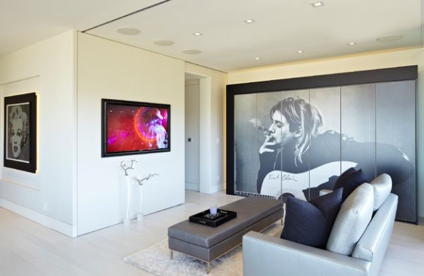 Современная гостиная с изображением рок-легенда Курт Кобейн