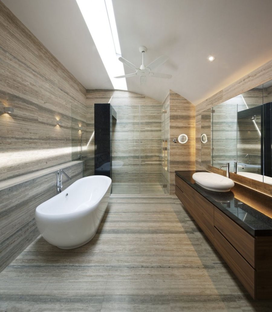 Stylish modern bathroom in the Wind Vault House