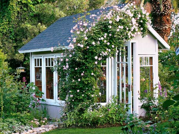Garden cottage with beautiful blooms Garden Cottages and Small Sheds ...