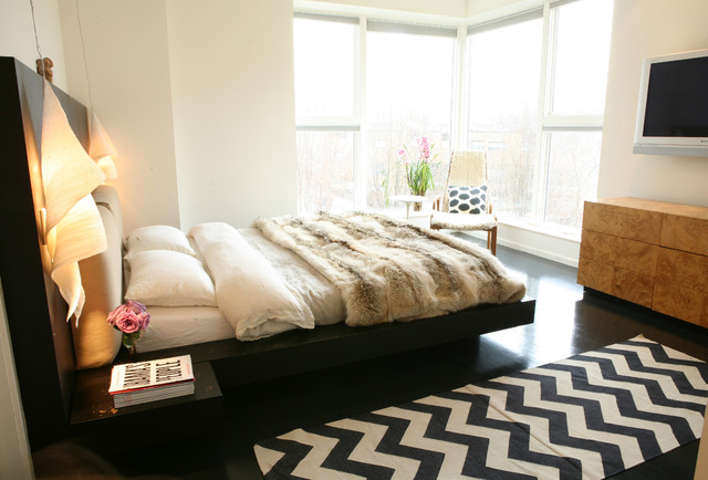 bedroom chevron rug idea
