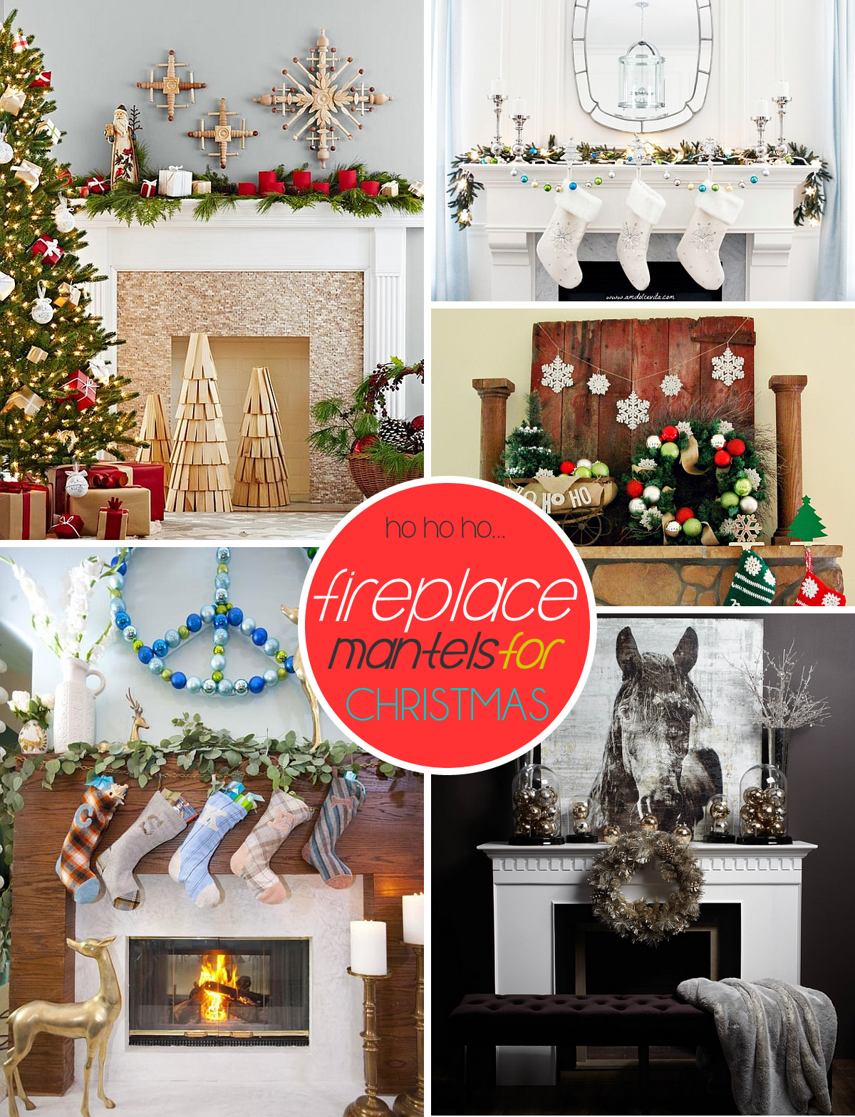 christmas fireplace mantles Mantel Mania: 50 Festive Mantel Decorating Ideas For A Magical Christmas!