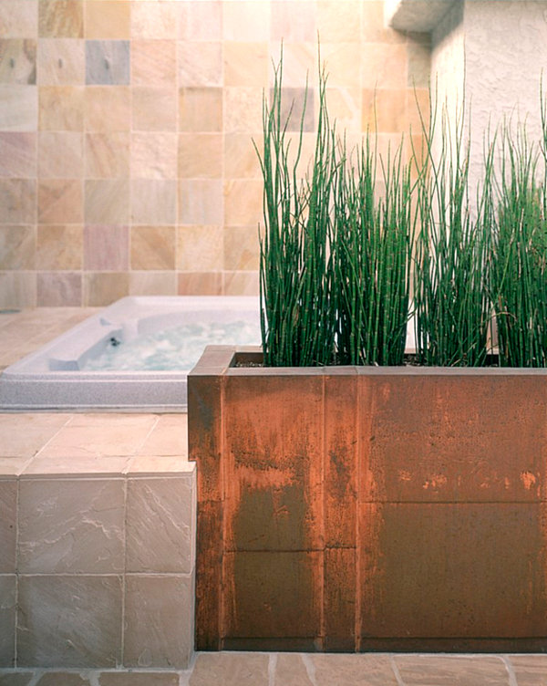Built in bathtub planter