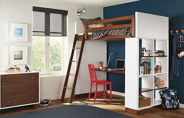 Loft Beds With Desks Beneath Decorations Tree