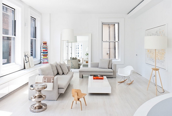 Stunning contemporary, minimal living room in New York