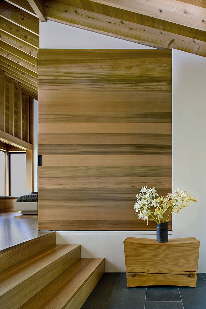 Warm wooden accents inside the Sea Ranch House