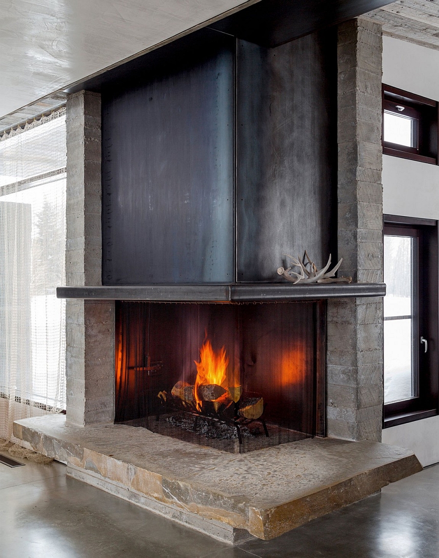 New Modern Corner Fireplace for Large Space