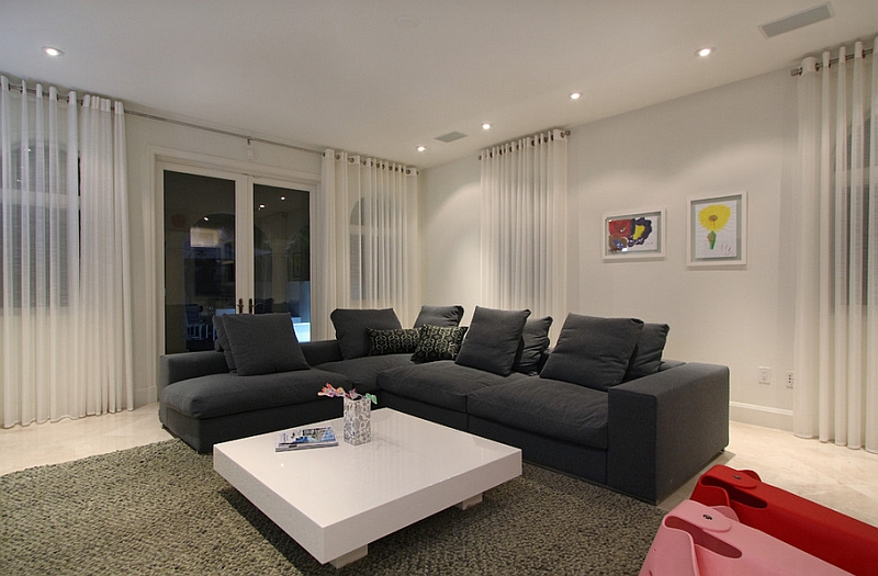 contemporary drapes living room