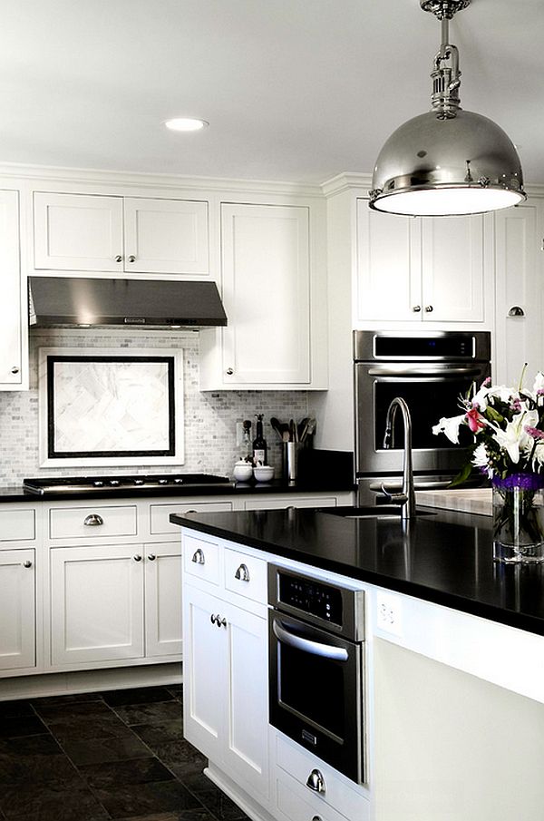 Minimalist Modern Kitchen Ideas White And Black for Living room