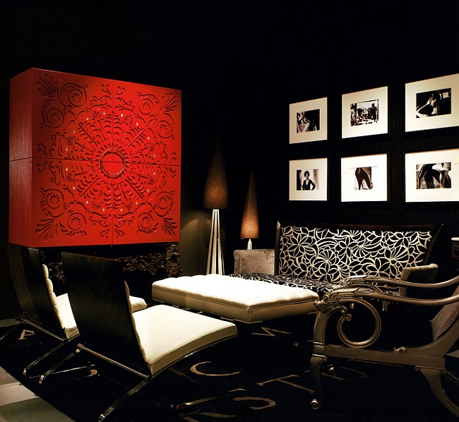 Red, Black And White Interiors Living Rooms, Kitchens, Bedrooms