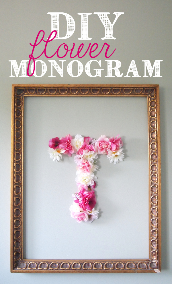 DIY flower monogram DIY Faux Flower Monogram