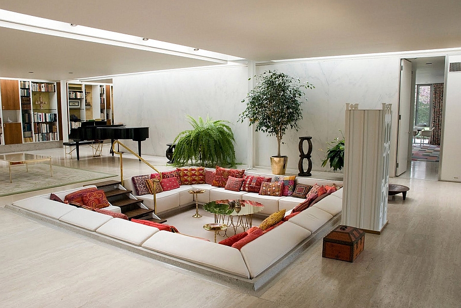Sunken Living Rooms, Step-Down Conversation Pits Ideas, Photos