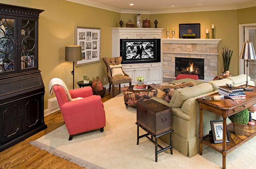 How Do You Arrange Living Room Furniture With A Corner Fireplace And Tv