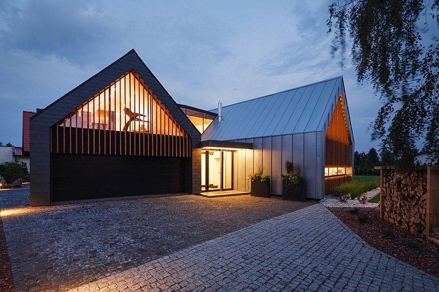 barns contemporary modern garage architecture driveway decoist poland roof pitched living tychy inspiring liked friends story