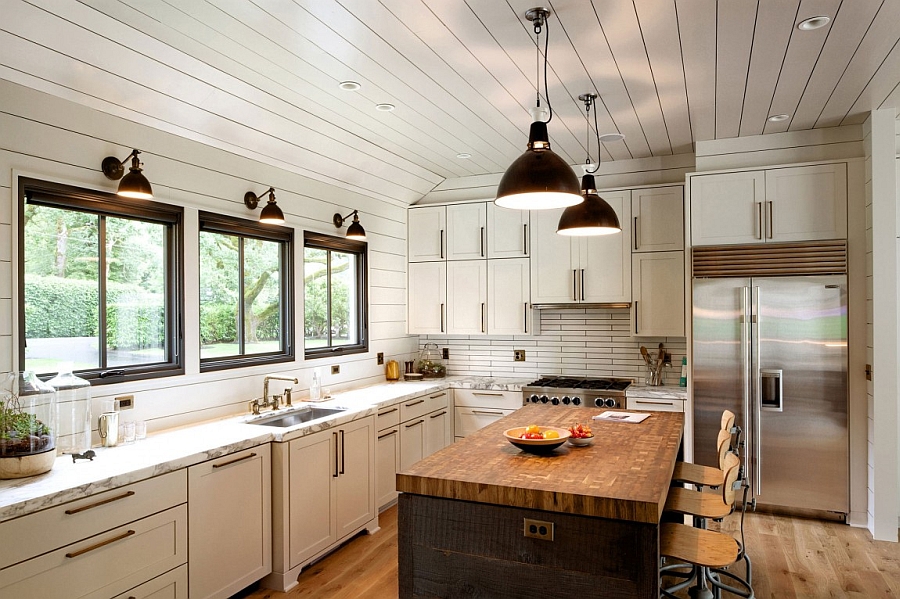 Brilliant lighting adds to the appeal of the kitchen