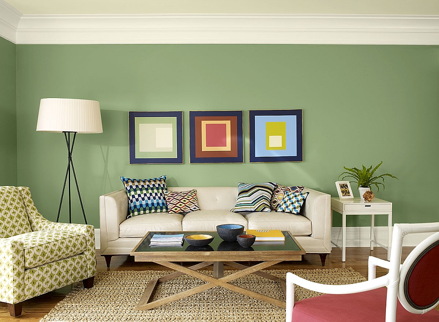 sage green living room images