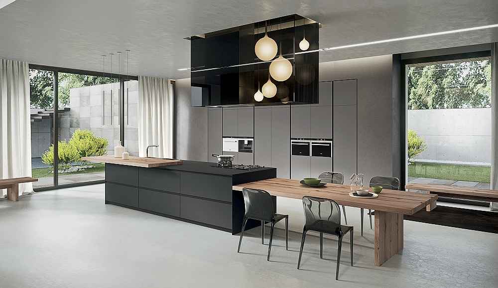 kitchen island with extended table