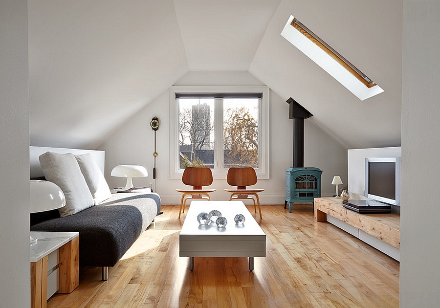 modern attic living room