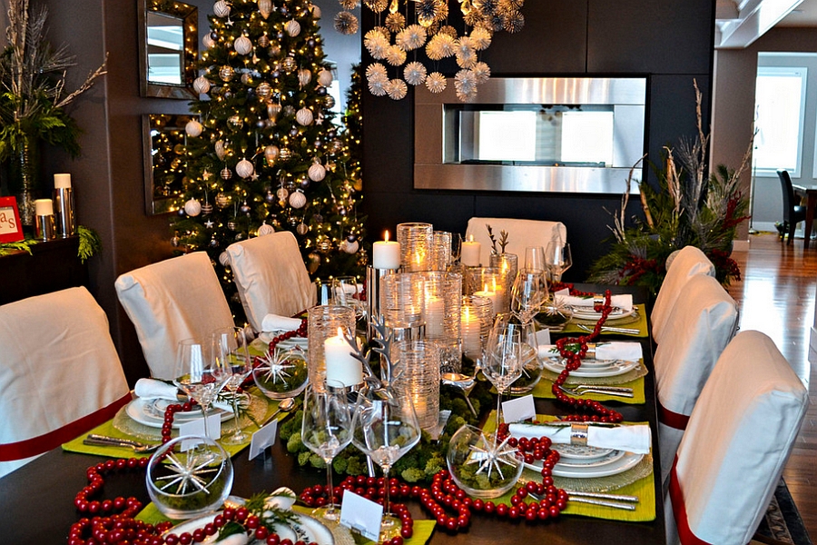 Images Of Christmas Decorations In A Dining Room