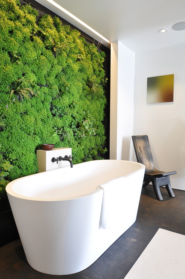 Simple Living Wall Bathroom with Simple Decor