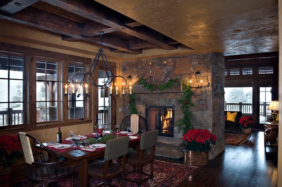 rustic christmas dining room