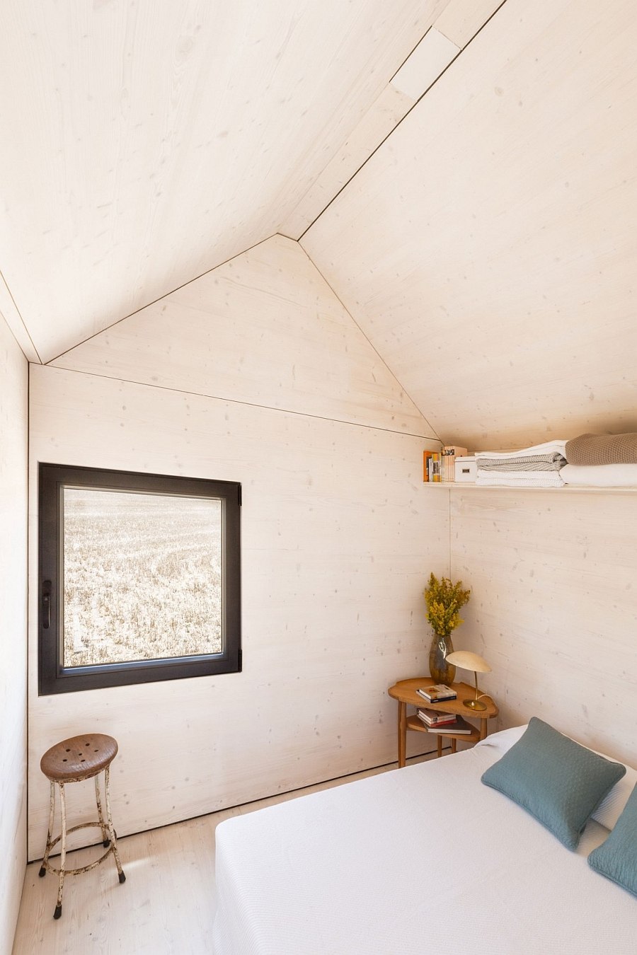 Tiny bedroom of the transportable micro home