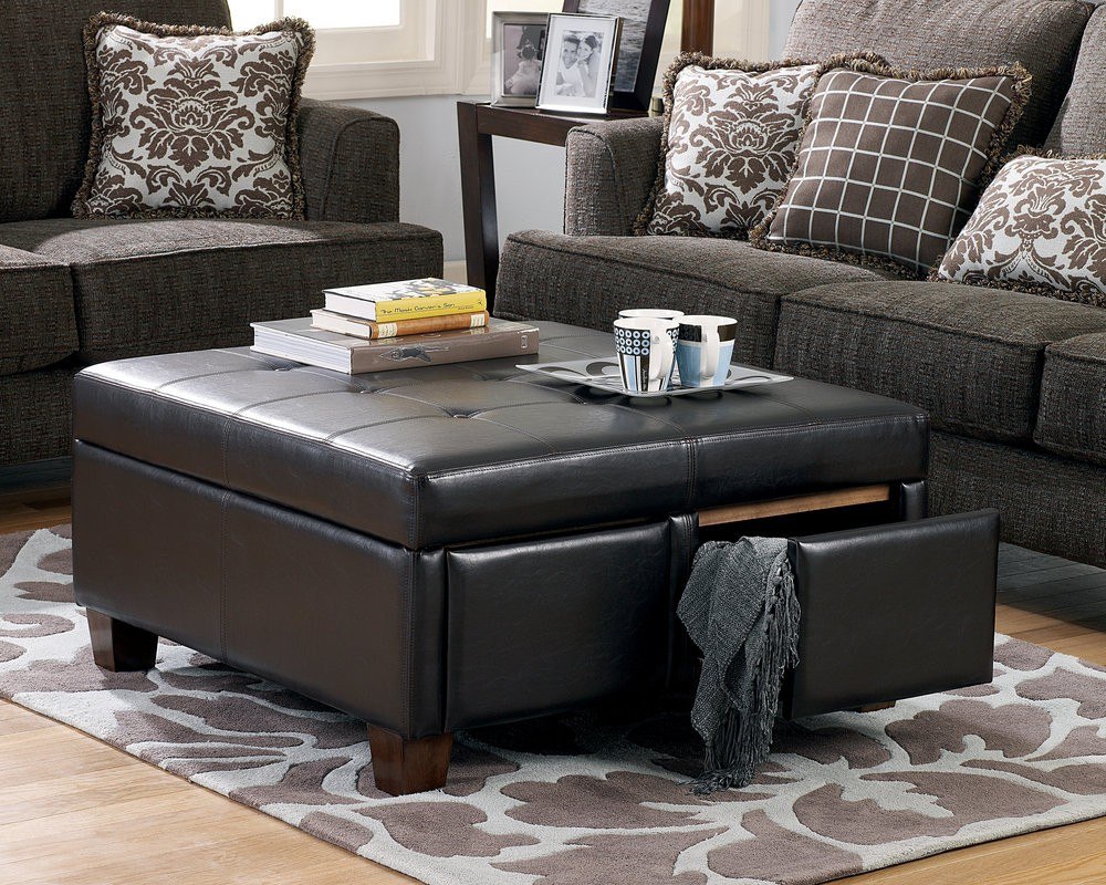 black ottoman for living room