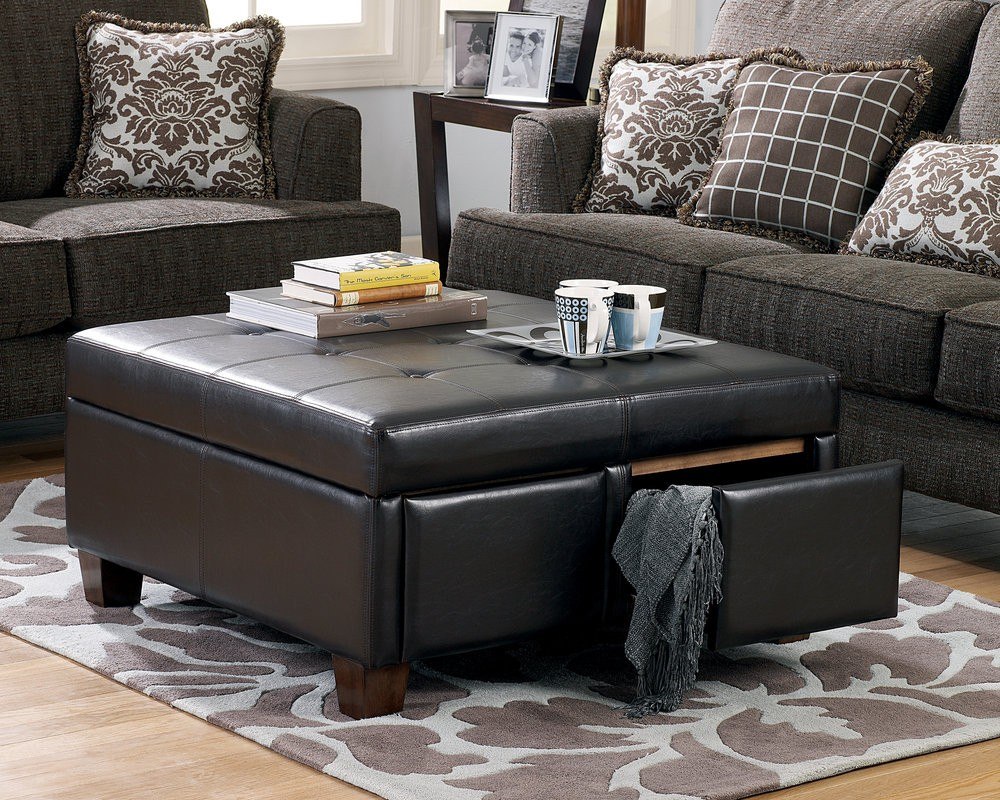 black living room ottoman