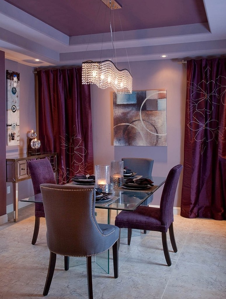 How to Fashion a Sumptuous Dining Room Using Majestic Purple