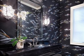 Give the black bathroom a fun new twist!