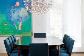 Gorgeous Raimond sets the stage for a beautiful transitional dining room