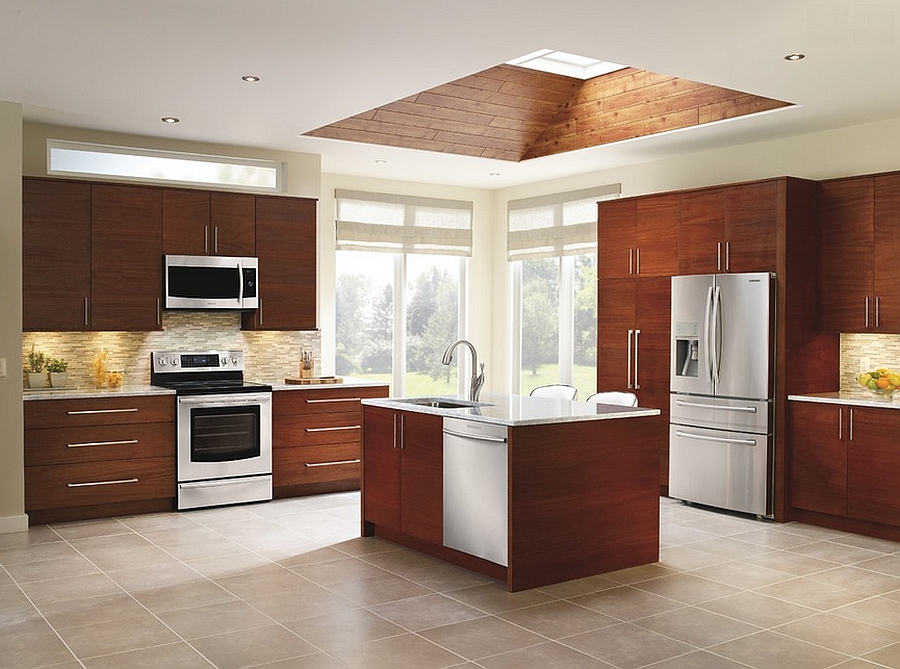 Creative Kitchen With Skylight for Large Space