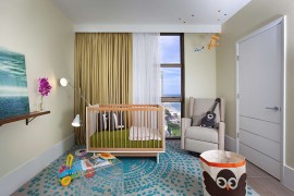 Kids' nursery also embraces the cool coastal style