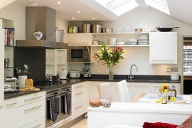 Kitchen with vaulted ceiling seems like the perfect place for skylights!
