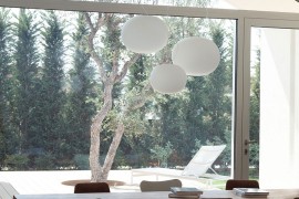 Large dining area of the spacious, modern Italian home