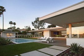 Lavish private deck and refreshing pool of the Smart home in California