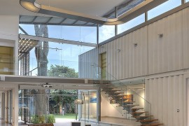 Natural ventilation coupled with brilliant lighting shapes the interior