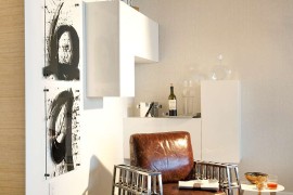 Posh reading nook with a hint of rustic modern charm