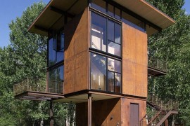 Retractable panels open up the cabin to the view outside