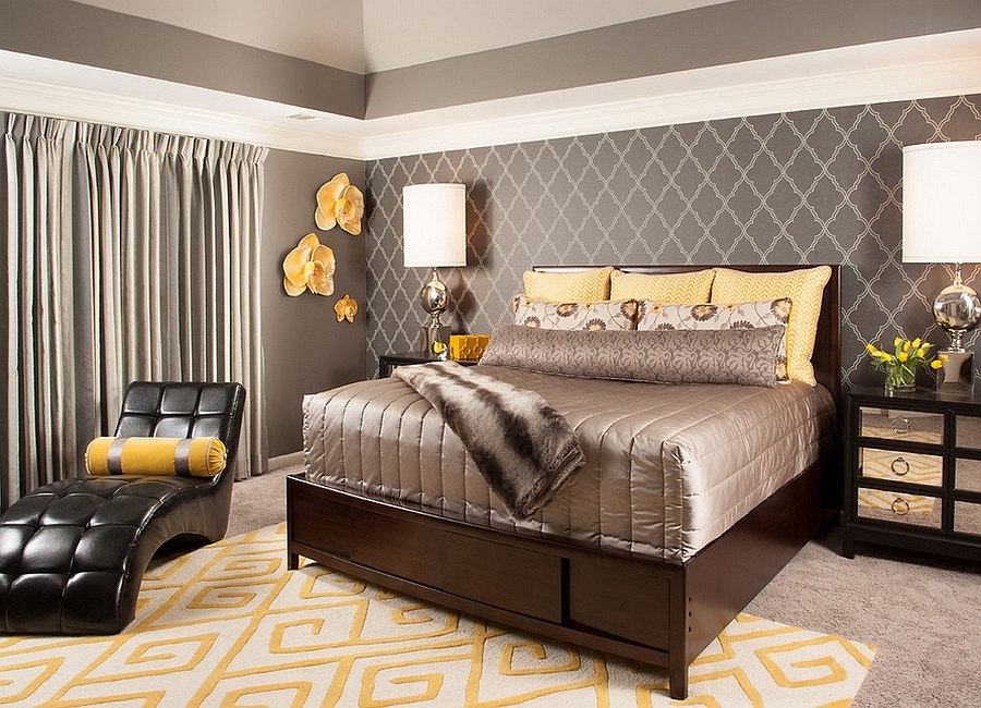  Yellow And Grey Bedroom Decor with Electrical Design