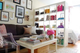 Smart bookshelf used as a room seperator