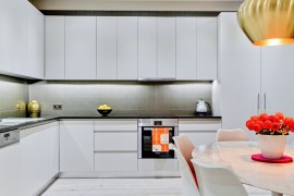 Stylish contemporary kitchen in white and gray